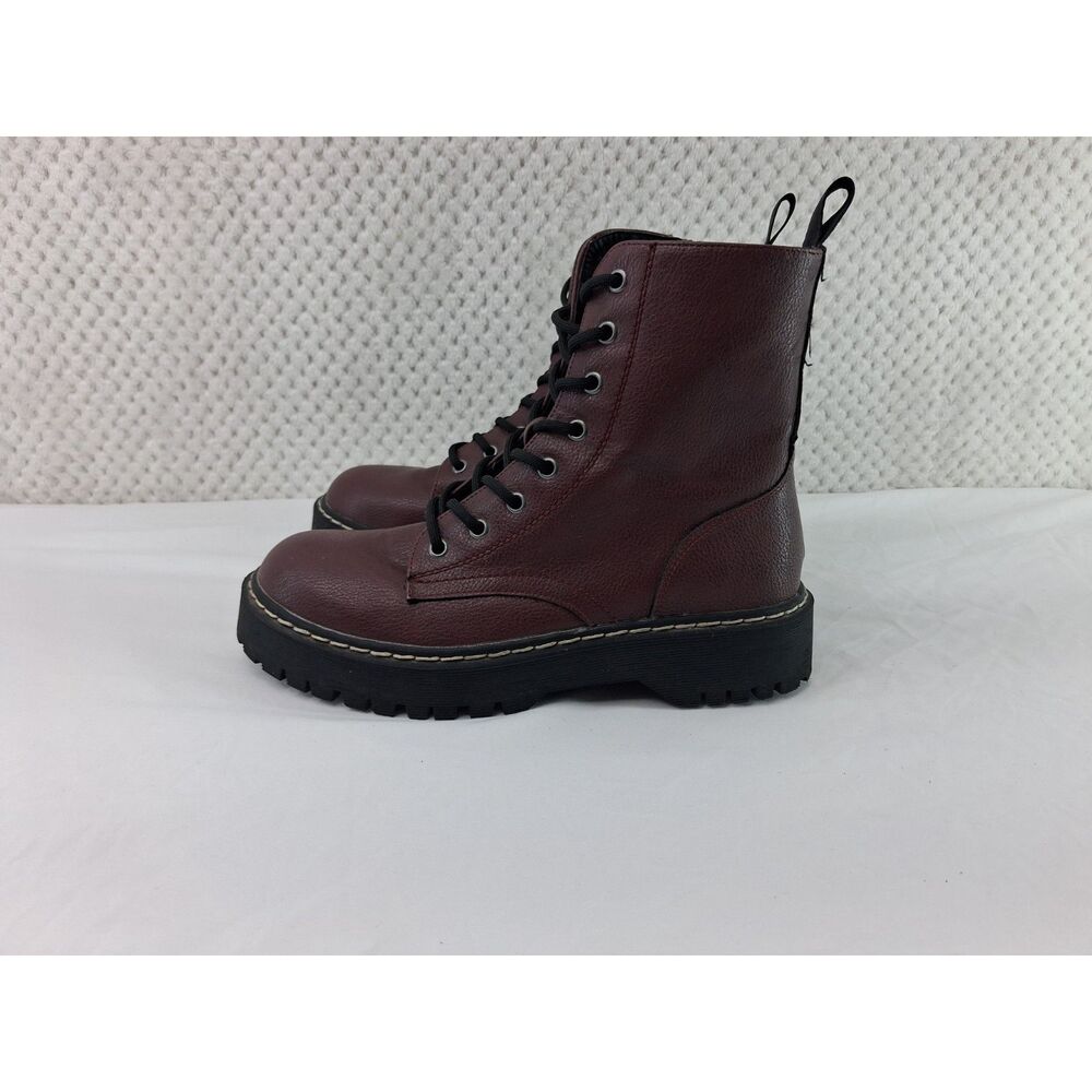 Sincerely Jules Harley Combat Boots Burgundy Women's 7.5